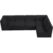 Meridian Furniture Tuft Black Velvet Modular Sectional