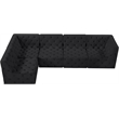 Meridian Furniture Tuft Black Velvet Modular Sectional
