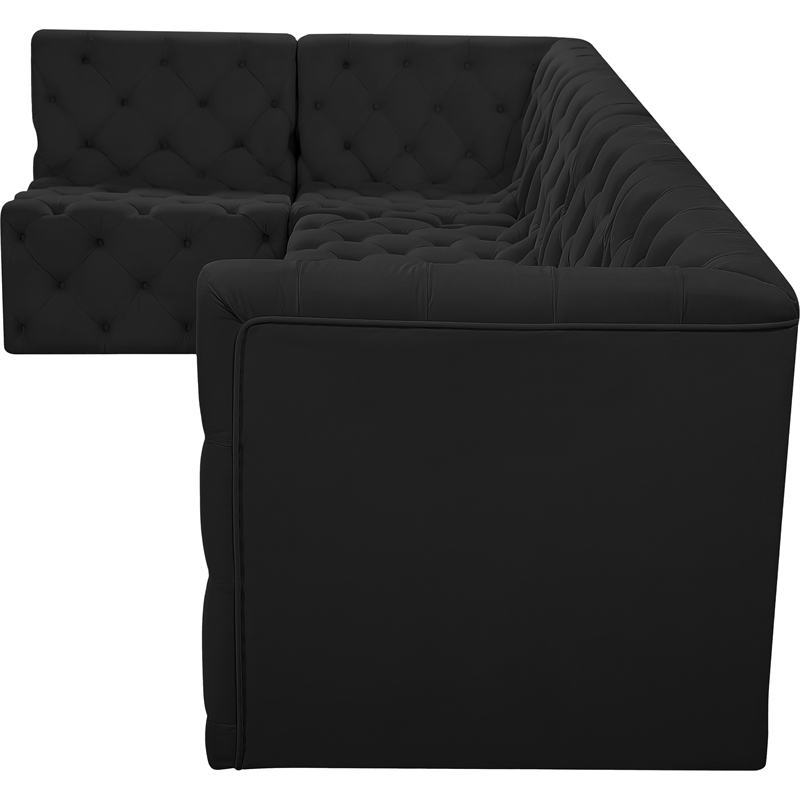 Meridian Furniture Tuft Black Velvet Modular Sectional