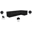Meridian Furniture Tuft Black Velvet Modular Sectional