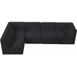 Meridian Furniture Tuft Black Velvet Modular Sectional