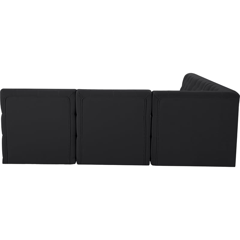 Meridian Furniture Tuft Black Velvet Modular Sectional