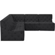 Meridian Furniture Tuft Black Velvet Modular Sectional