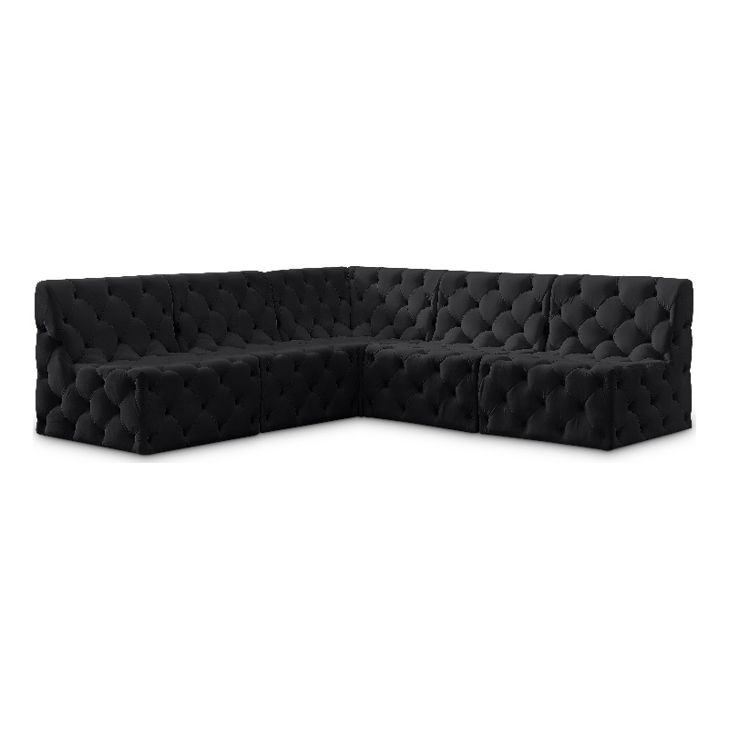 Meridian Furniture Tuft Black Velvet Modular Sectional
