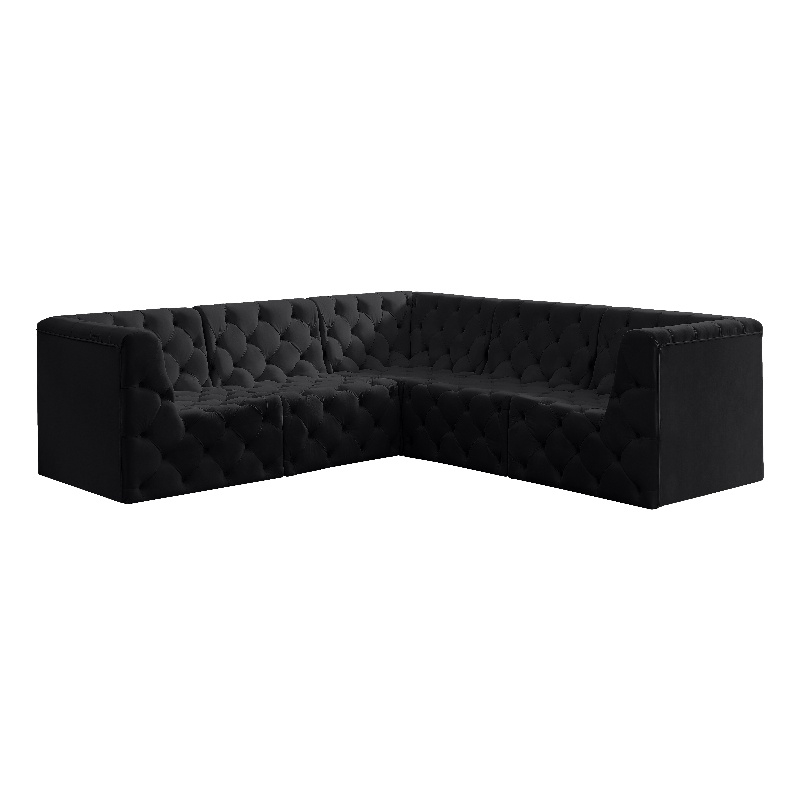 Meridian Furniture Tuft Black Velvet Modular Sectional
