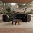 Meridian Furniture Tuft Black Velvet Modular Sectional