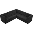 Meridian Furniture Tuft Black Velvet Modular Sectional