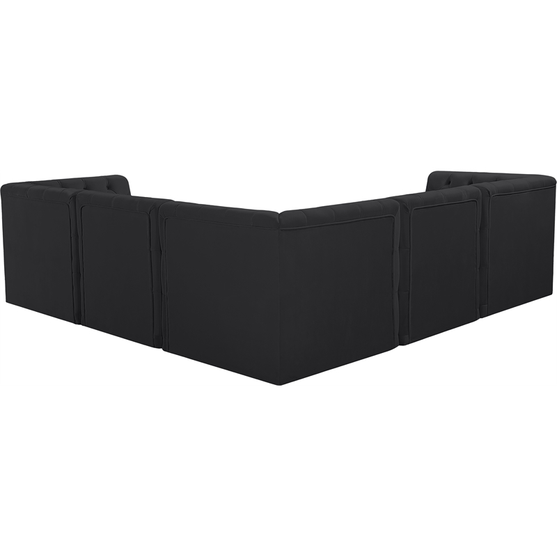 Meridian Furniture Tuft Black Velvet Modular Sectional
