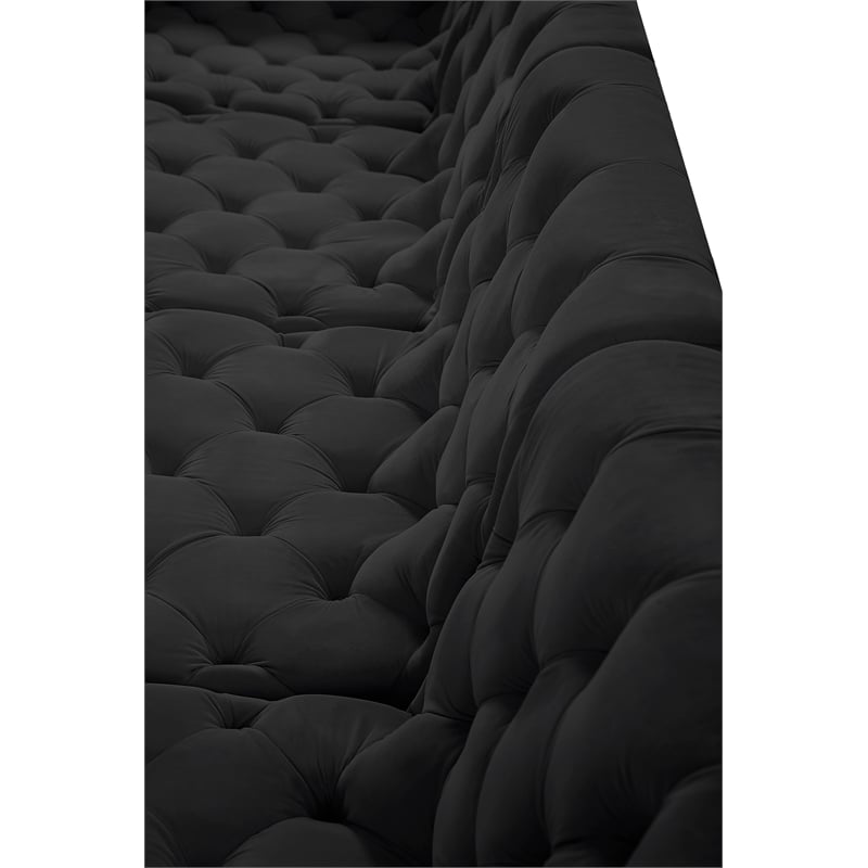 Meridian Furniture Tuft Black Velvet Modular Sectional