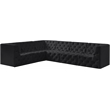 Meridian Furniture Tuft Black Velvet Modular Sectional