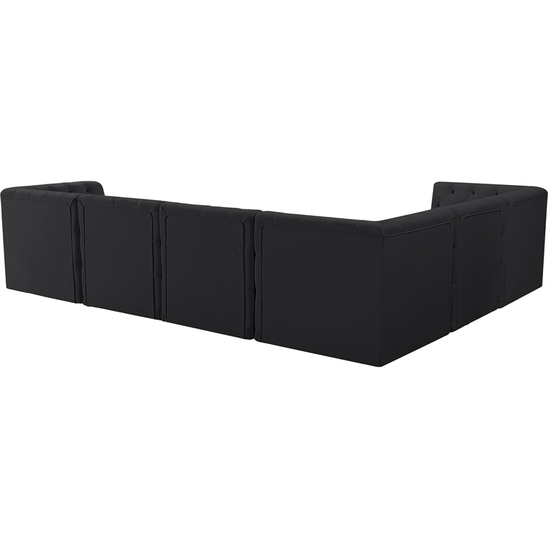 Meridian Furniture Tuft Black Velvet Modular Sectional