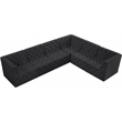 Meridian Furniture Tuft Black Velvet Modular Sectional