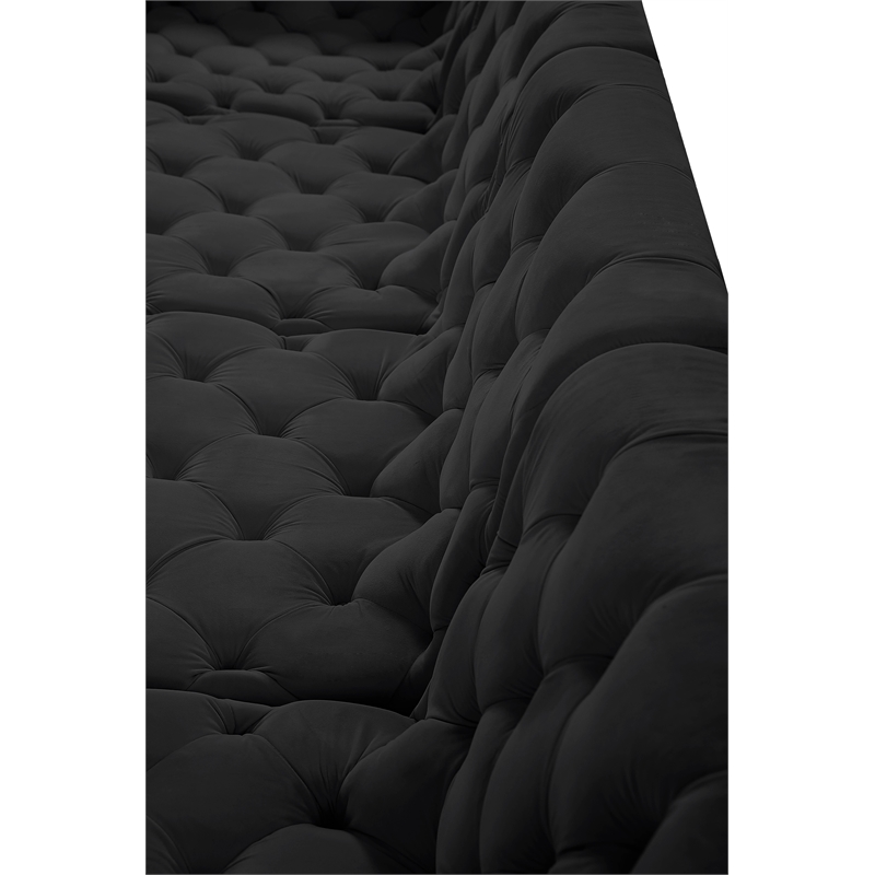 Meridian Furniture Tuft Black Velvet Modular Sectional