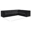 Meridian Furniture Tuft Black Velvet Modular Sectional