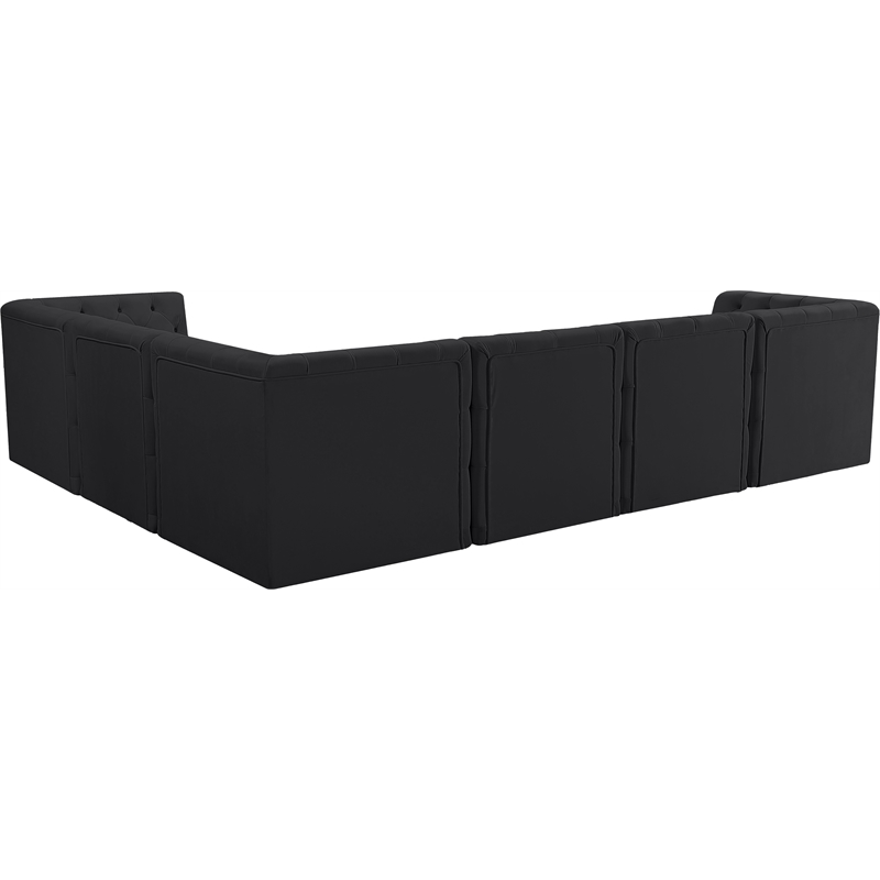 Meridian Furniture Tuft Black Velvet Modular Sectional