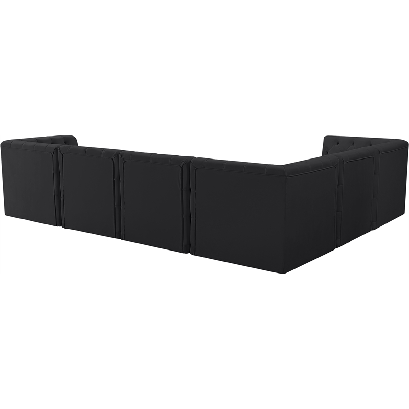 Meridian Furniture Tuft Black Velvet Modular Sectional