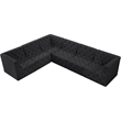 Meridian Furniture Tuft Black Velvet Modular Sectional