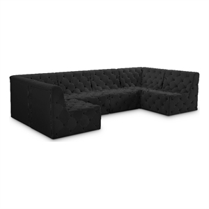 Meridian Furniture Tuft Black Velvet Modular Sectional