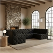 Meridian Furniture Tuft Black Velvet Modular Sectional