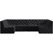 Meridian Furniture Tuft Black Velvet Modular Sectional