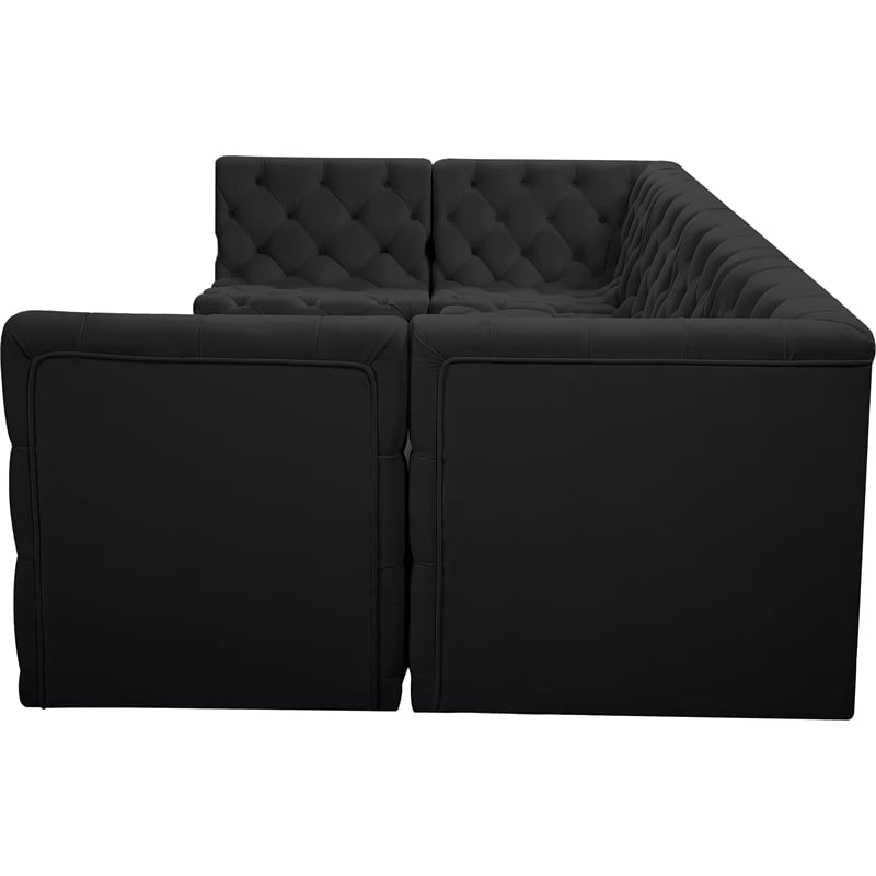 Meridian Furniture Tuft Black Velvet Modular Sectional