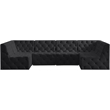 Meridian Furniture Tuft Black Velvet Modular Sectional