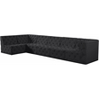 Meridian Furniture Tuft Black Velvet Modular Sectional