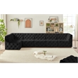 Meridian Furniture Tuft Black Velvet Modular Sectional