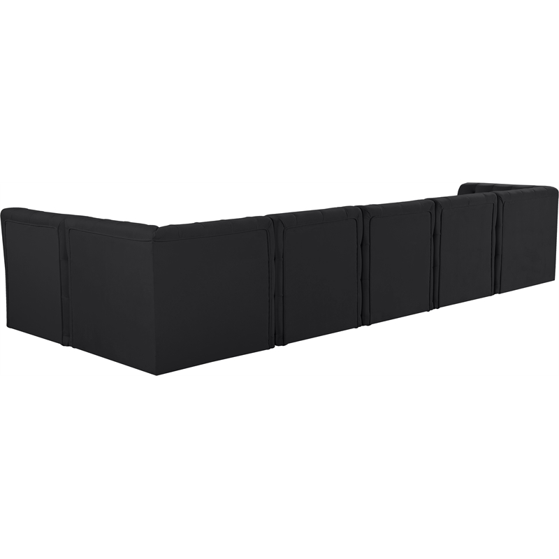Meridian Furniture Tuft Black Velvet Modular Sectional
