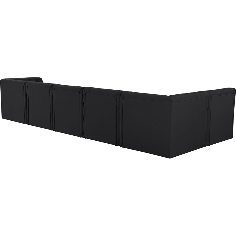 Meridian Furniture Tuft Black Velvet Modular Sectional