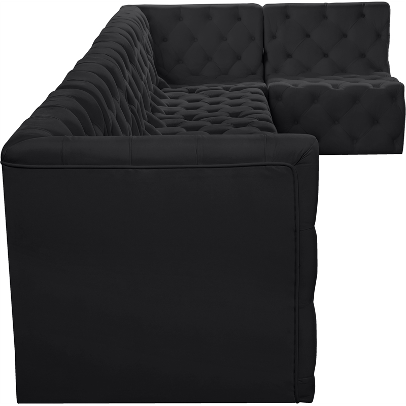 Meridian Furniture Tuft Black Velvet Modular Sectional