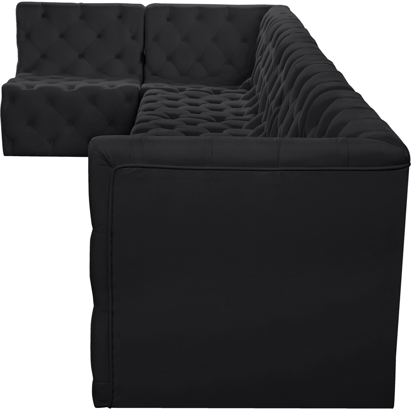 Meridian Furniture Tuft Black Velvet Modular Sectional