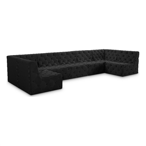 Meridian Furniture Tuft Black Velvet Modular Sectional