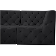 Meridian Furniture Tuft Black Velvet Modular Sectional