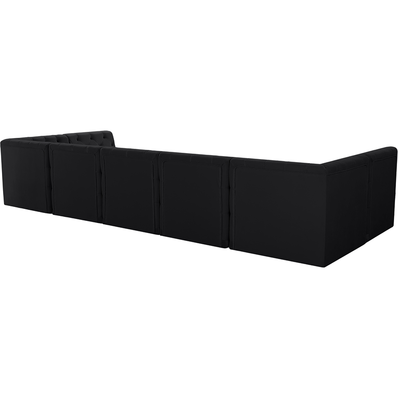 Meridian Furniture Tuft Black Velvet Modular Sectional