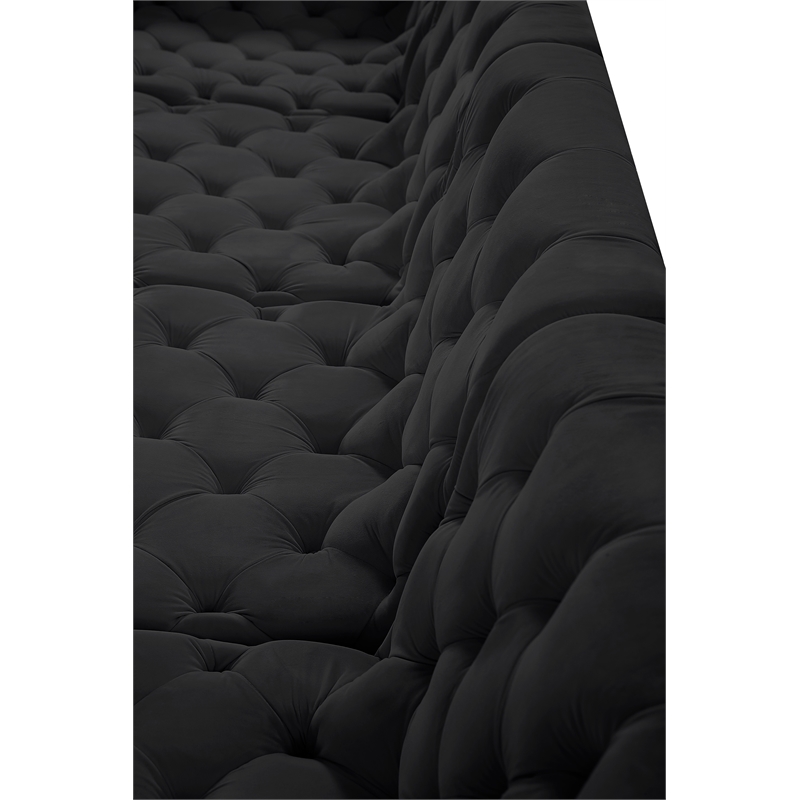 Meridian Furniture Tuft Black Velvet Modular Sectional