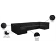 Meridian Furniture Tuft Black Velvet Modular Sectional