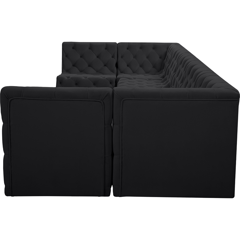 Meridian Furniture Tuft Black Velvet Modular Sectional