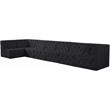 Meridian Furniture Tuft Black Velvet Modular Sectional