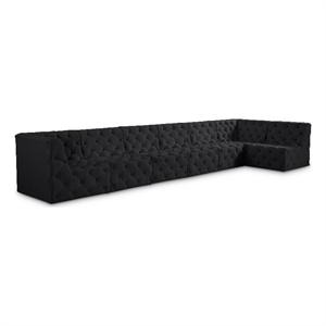 Meridian Furniture Tuft Black Velvet Modular Sectional