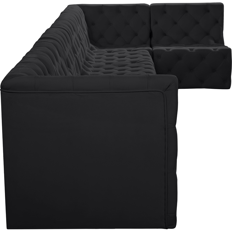 Meridian Furniture Tuft Black Velvet Modular Sectional
