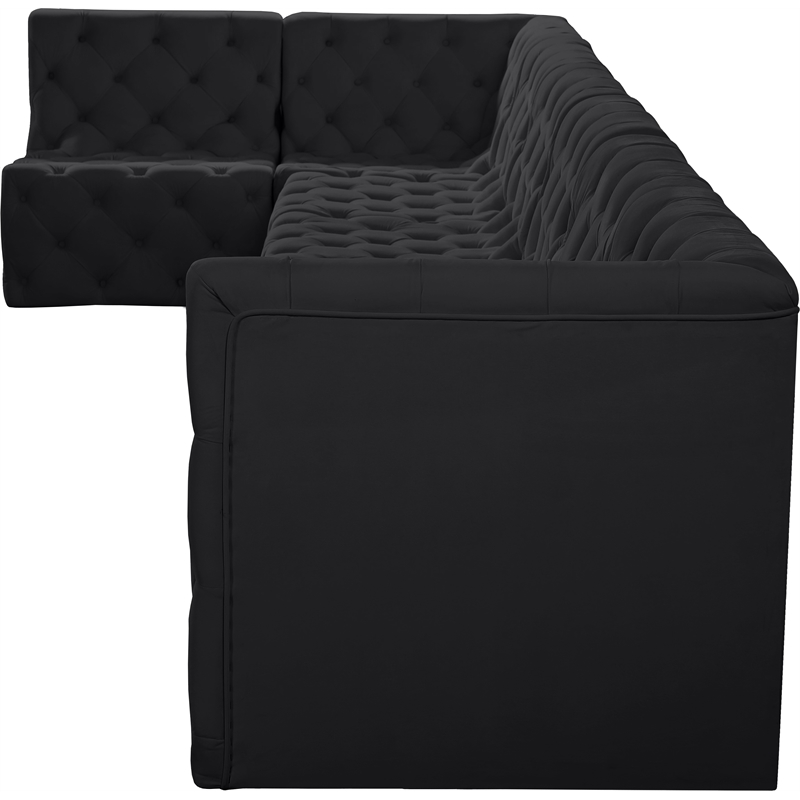 Meridian Furniture Tuft Black Velvet Modular Sectional