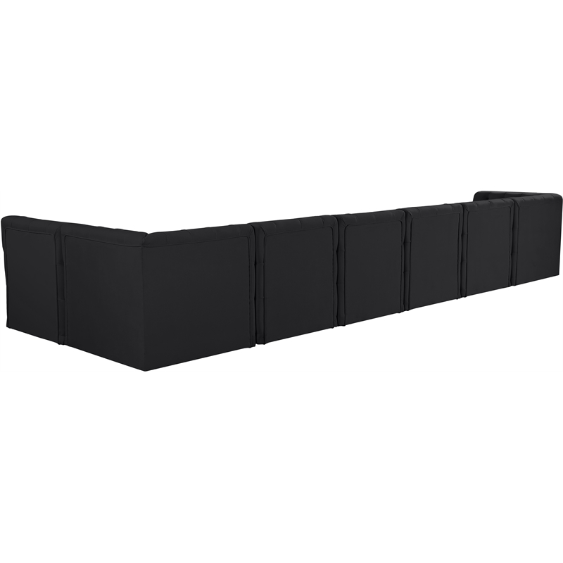 Meridian Furniture Tuft Black Velvet Modular Sectional