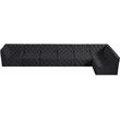 Meridian Furniture Tuft Black Velvet Modular Sectional