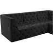 Meridian Furniture Tuft Black Velvet Modular Sectional