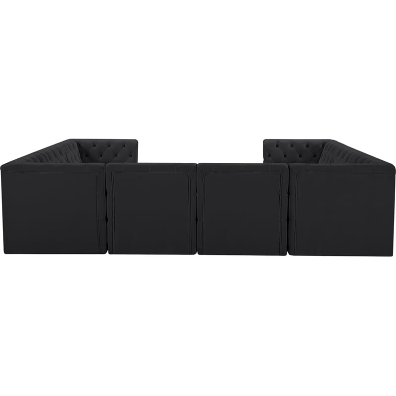 Meridian Furniture Tuft Black Velvet Modular Sectional