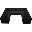 Meridian Furniture Tuft Black Velvet Modular Sectional
