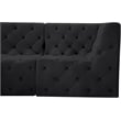 Meridian Furniture Tuft Black Velvet Modular Sectional