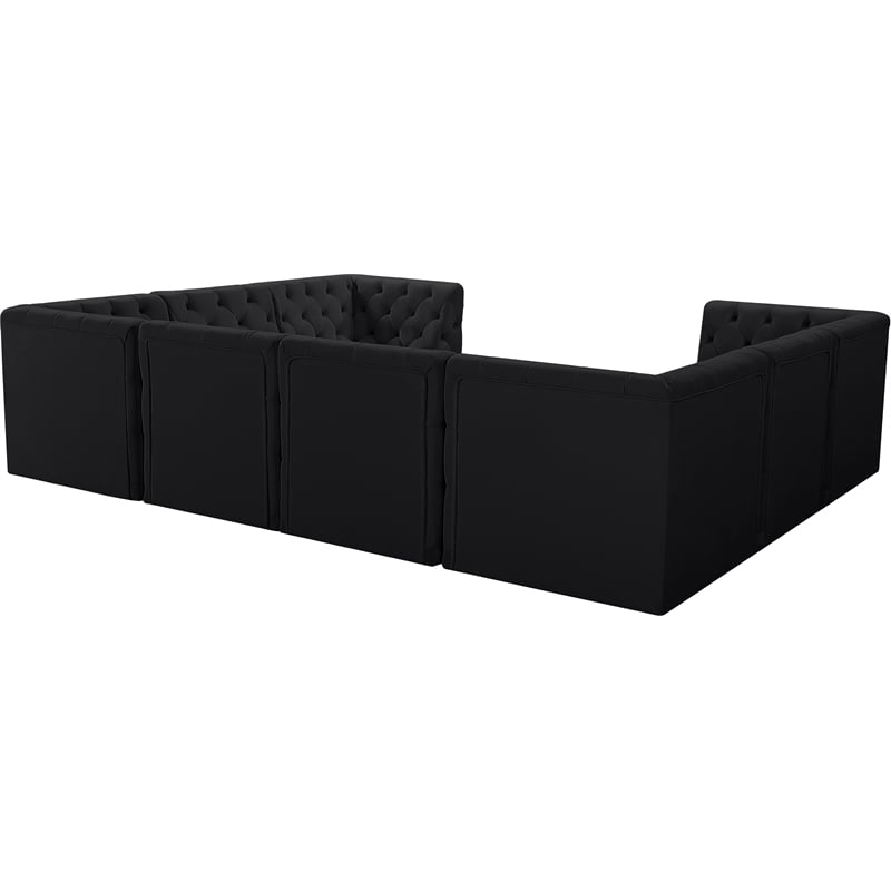 Meridian Furniture Tuft Black Velvet Modular Sectional