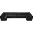 Meridian Furniture Tuft Black Velvet Modular Sectional